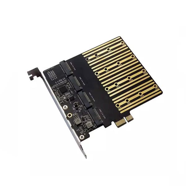 Flere drev PCIe X1 til 4 konverteringskort til M.2-drev Nem installation