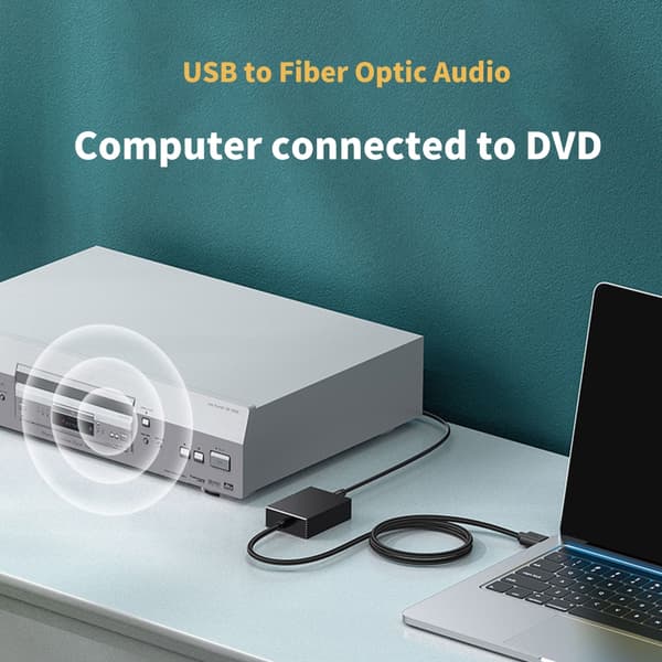 USB til 3,5 mm og optisk lydkonverter til fordybende gaming 20com