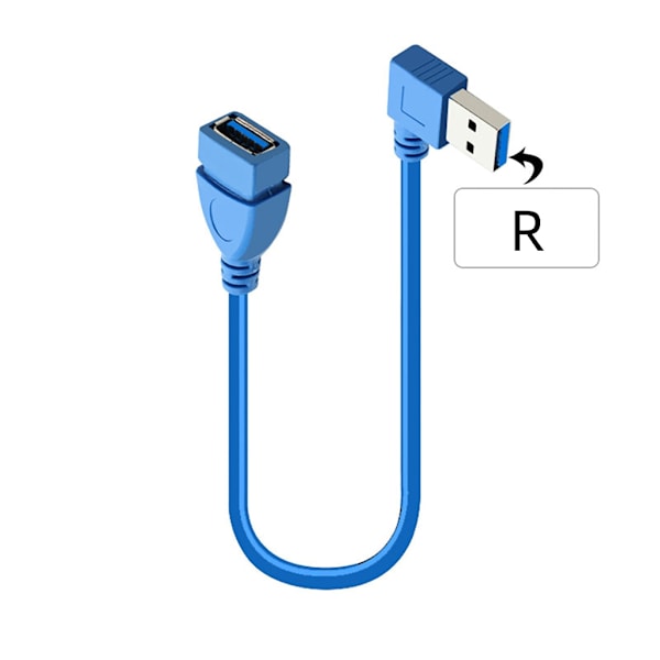 Hurtig USB 3.0 Vinklet Forlængerkabel Han til Hun Data til Elektronik null - Bend left