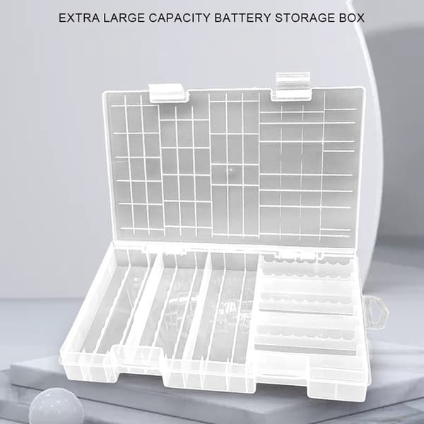 Batteriopbevaringsboks til 60 AA 40 3A Batterier Container Letvægtsdesign