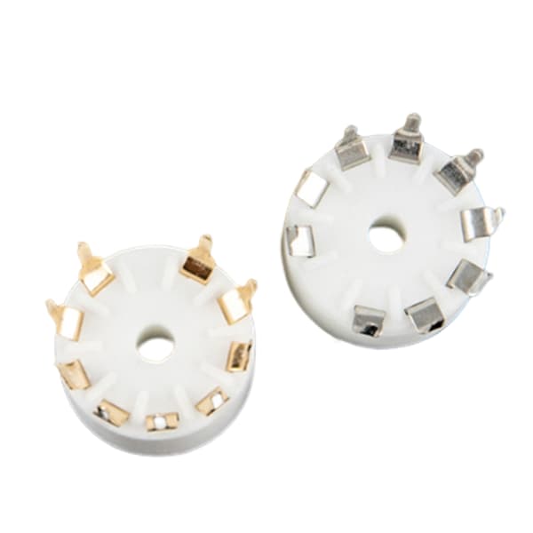Högkvalitativa kopparpläterade/tenn-fosforrörsocklar för 12AX7/12AU7 ECC83, ECC82 Copper Tin Phosphoru