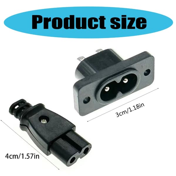 Brukervennlig C8 Panelmontert Pluggadapter Sikrer Enkel Strømdrift og Sikkerhetsstrømkontakter Erstatning 8 digit small plug