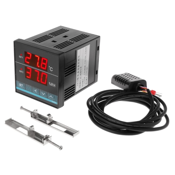 Digital termostat Hygrostat Temperatur Fuktighetsregulator Hygrometer Regulator Värme Kyla Kontroll Byte