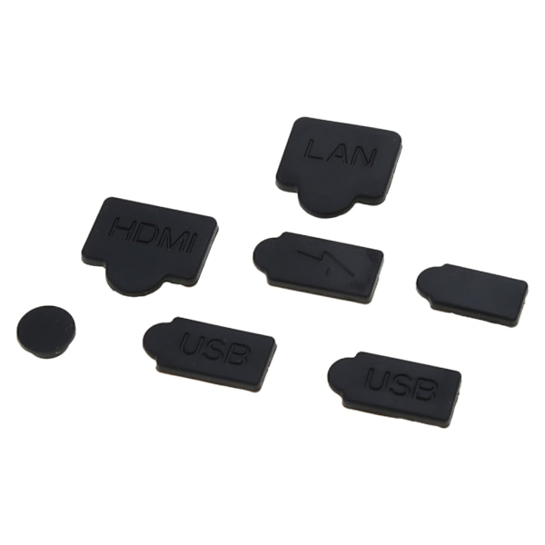 7-pack Silikon Dammskydd Set USB HDMI-kompatibel Gränssnitt Dammskydd Dammskydd för Spelkonsol