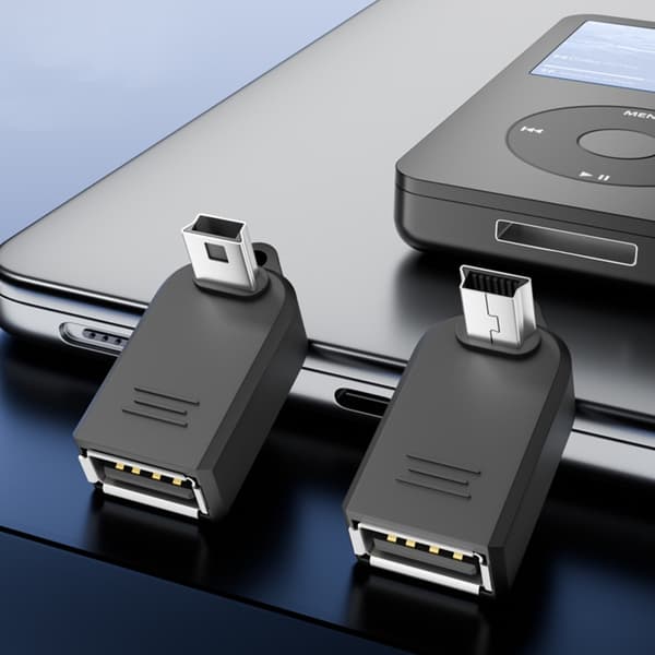 Slitesterk PVC- og metall-mini-USB til USB OTG-adapter for elektronisk enhet null - AV3 03 left bend