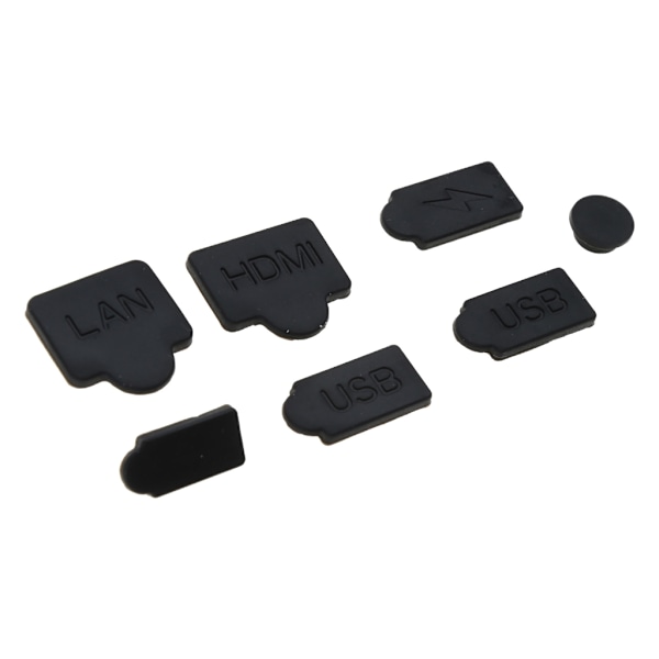 7-pack Silikon Dammskydd Set USB HDMI-kompatibel Gränssnitt Dammskydd Dammskydd för Spelkonsol