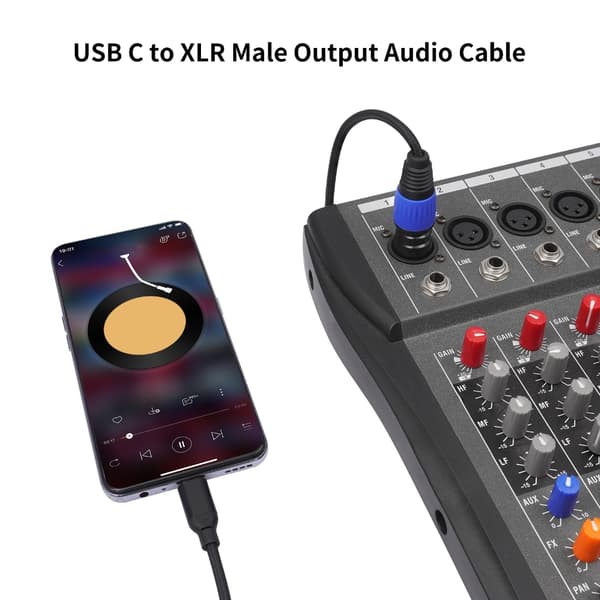 Professionel Stereo Mikrofonkabel, USB Type C Han til 3Pin XLR Han Stikkabel til Lydinterfaces 3m P264B S
