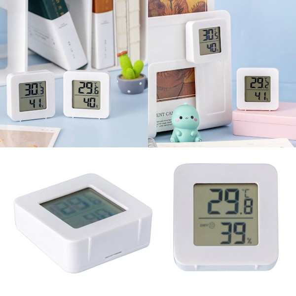 Väggmonterad LCD Digital Termometer Hygrometer för Inomhus med Inbyggt Batteri