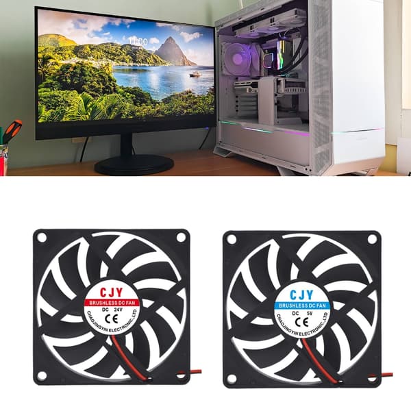 Stille computerblæser Stille pc-blæser til computer-pc-kabinet GPU CPU-køleradiator null - 24V