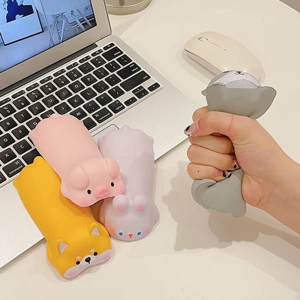 Musematte PU-materiale Håndleddspute Komfortabel og holdbar, reduserer håndleddstrykk null - Blush Shiba Inu