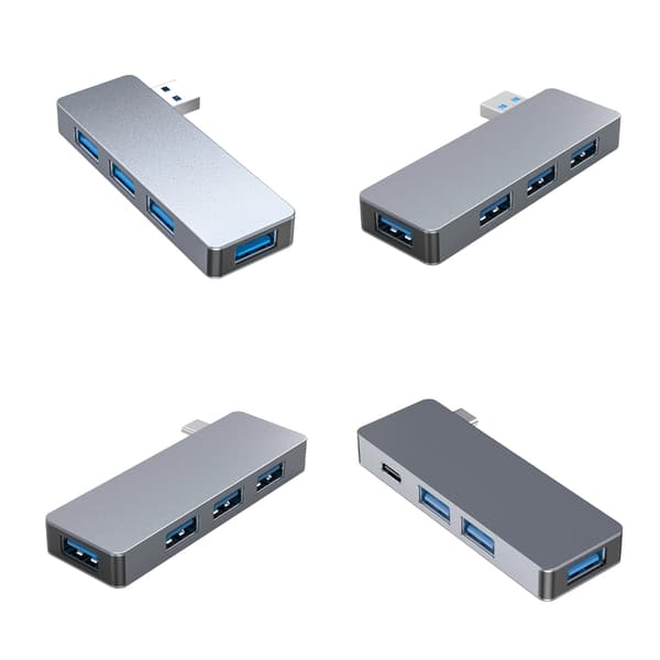 Aluminium USB3.0 Hubs Hurtig dataoverførsel Samtidig forbindelse til hjemmekontorer null - RS3624AL