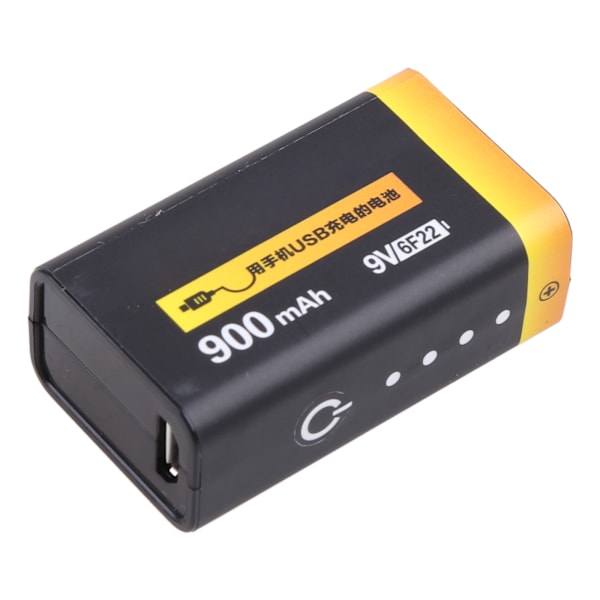 9V 900mAh Micro USB Laddningsbart Lipo-batteri för Multimeter Mikrofon Fjärrkontroll