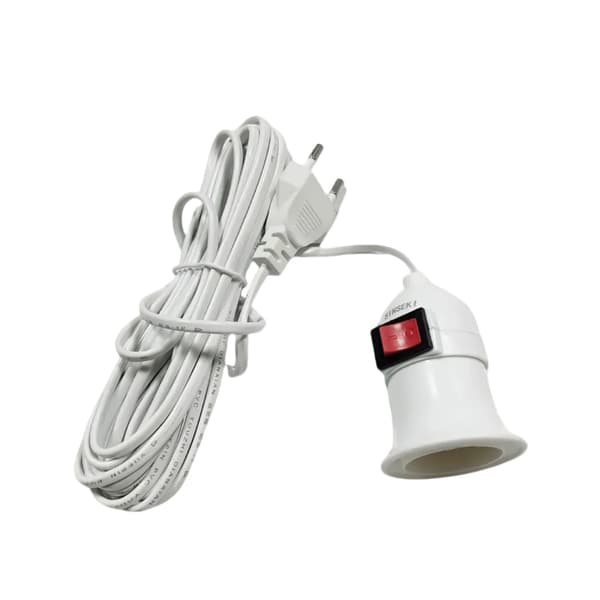 E27 Lampfot med strömkabel, oberoende tryckknappsbrytare för LED-pendel CHN Plug