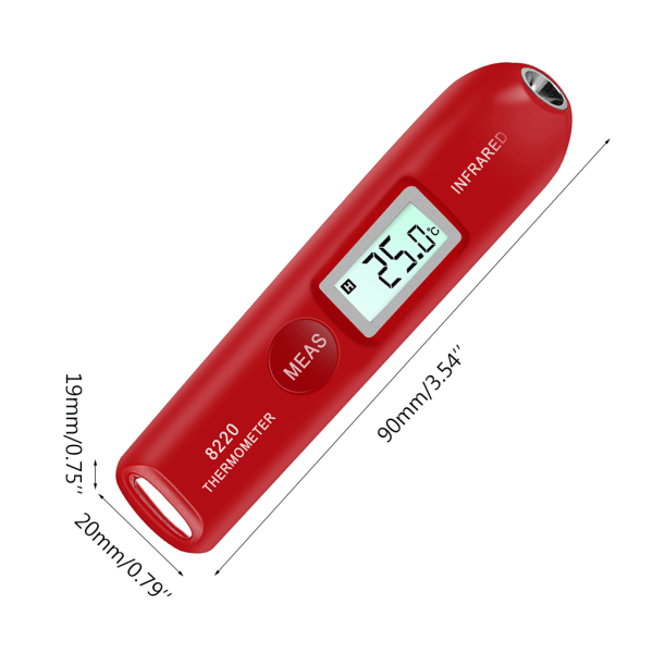Handhållen Mini Digital Infraröd Termometer Bärbar Ficktemperatur Penna Termometer för kök Matlagning Stekning Red