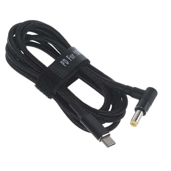 5,5 x 1,7 mm strömladdningskabel 100W PD USB typ C hane ingång till 90 grader