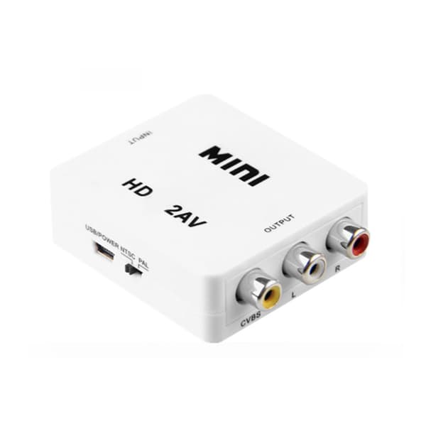 Multifunktionel HDMI-kompatibel til AV 3Rca til Scaler Adapter Video Composite Converter Mini Converter Box Black