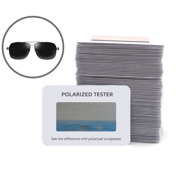 Polariserad solglasögontestare, glasögontestkort, optiskt checkpapper 100 stycken, 6x4cm Blue sea fishing