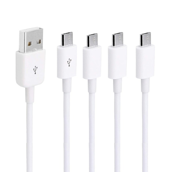 Portabel 4-vägs Micro USB Laddningskabel Multi Laddningskabel Splitterkabel White 1.5m