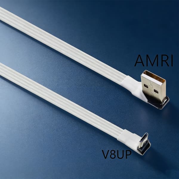 USB til USB 5-pinners konverteringskabel Flat gummiledning Rask lading Fleksibel ledning 2m - DO