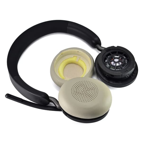 Premium øreputer i skinn for ELITE 45H Evolve2 65 øretelefonputer Black