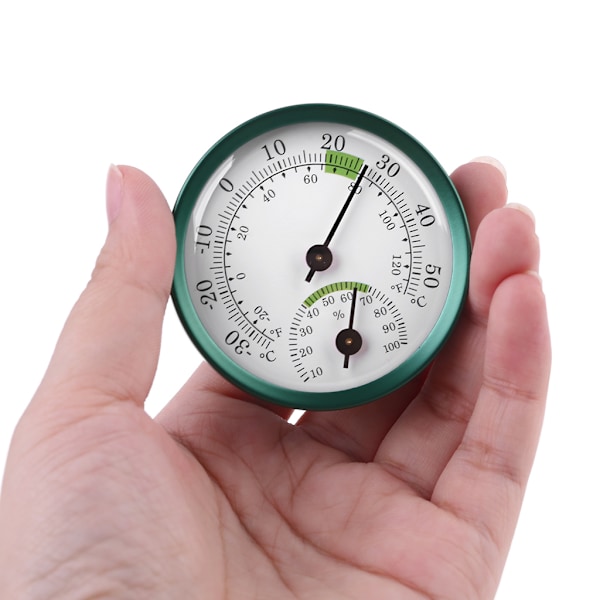 Mini Inomhus Termometer Hygrometer Analog 2 i 1 Temperatur Luftfuktighetsmätare Mätare för Hem Rum Utomhus Kontor Rund