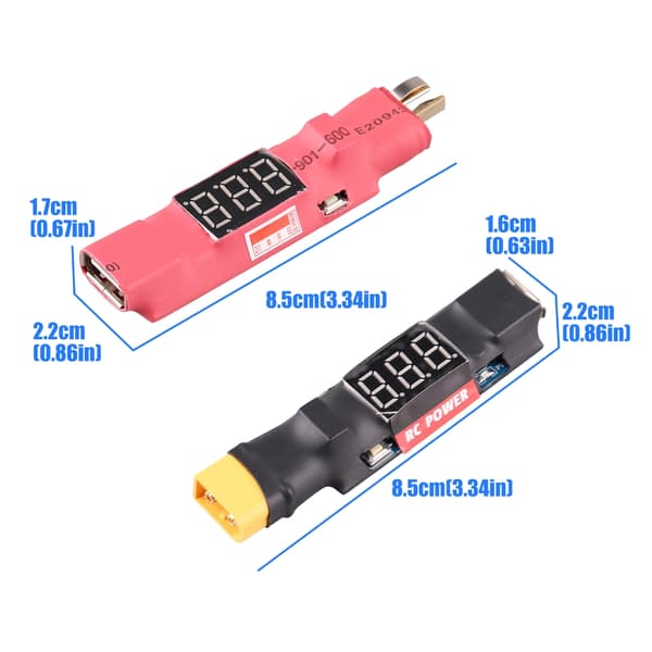 Letvægts ABS Droner Batterioplader USB Afladningsindikator Sikkerhedsbeskyttelse XT60s version
