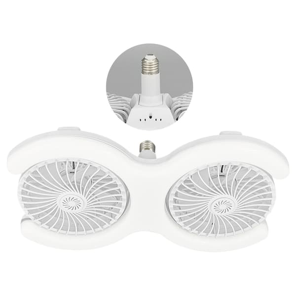 Dobbelt hoved ventilator med LED lys E27 fatning LED loftventilator lys holdbar