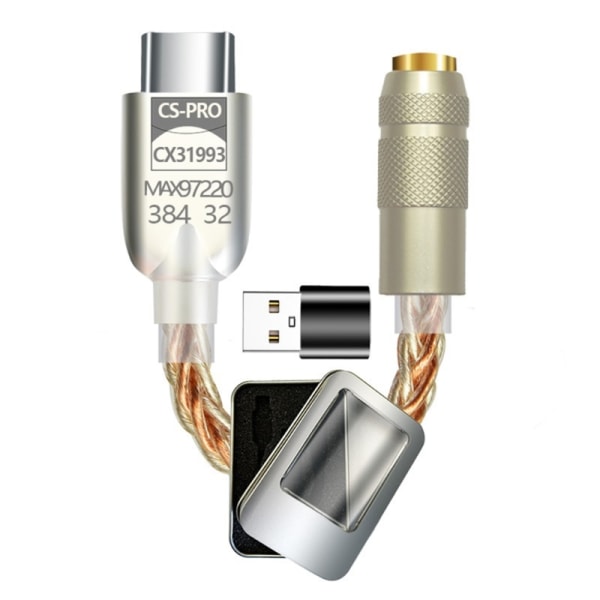 Uppgraderad digital ljudförstärkare CX31993 MAX97220 Chip Type C 3,5 mm AMP HiFi-adapter 32Bit/384kHz DAC-adapter för hörlurar