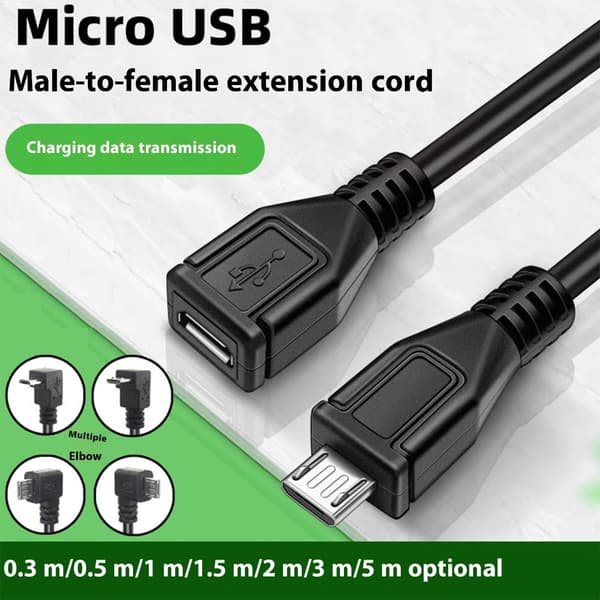 Mini USB-kabel Standard Mini USB hann til Mini USB 5-pinners hunn ladekabel USB-ladekabel rask dataoverføring null - Left curved style