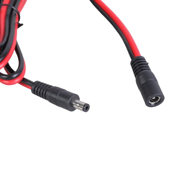 150cm/300cm Langt Strømkabel 5.5mmx2.1mm Han til Hun Adapterledning Sort 3m