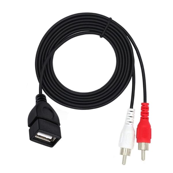 USB2.0 til 2RCA Lydkabel 2RCA Kabel Han til USB Konvertere Videokabel 1.5m