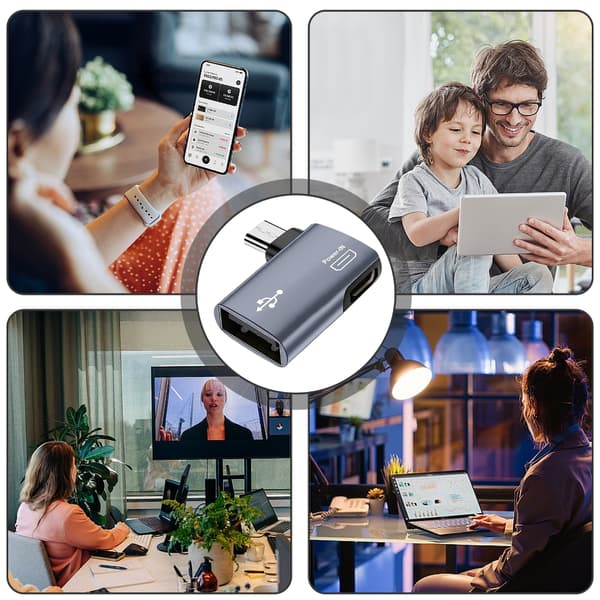 Micro USB OTG -sovitinmuuntimet virran ulkoisella laajennuksella näppäimistöille null - Bend left