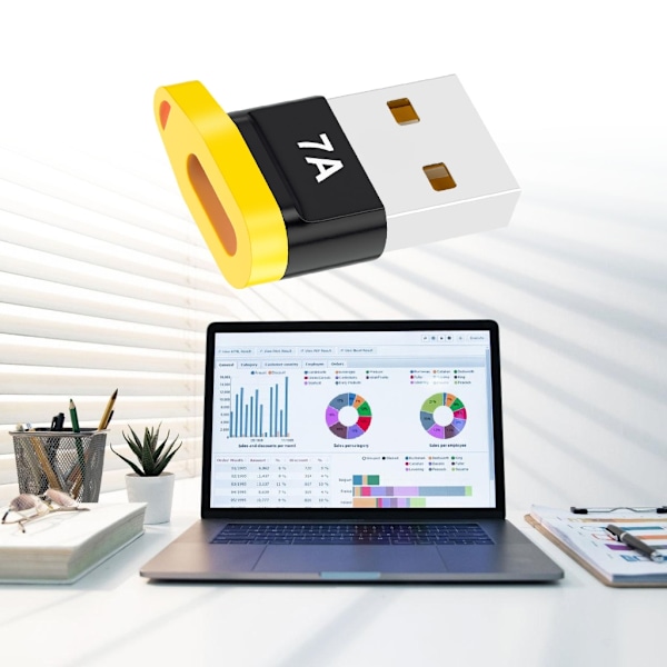 USB till USB C Adapter Höghastighetsladdningsomvandlare Dataöverföring för Telefoner Black