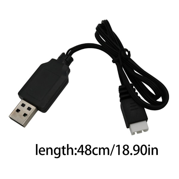 USB-laddningskabel 7.4V med tre stiftanslutning, förlängningsport för litiumbatteriladdning Black