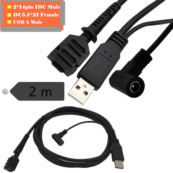 Præcis Dobbelt 14-bens IDC DC5521 Hun til USB2.0 Kabel 200CM til VX820 VX805