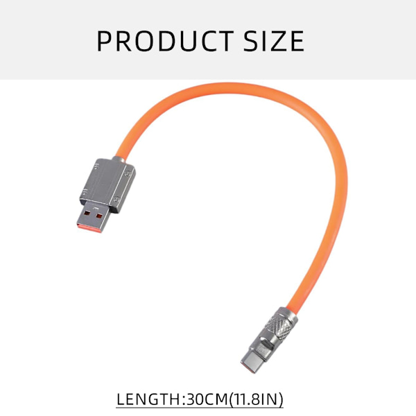 66W USB til USB C Kabel Kort Opladning USB Han til Han Kabel 480Mbps Data