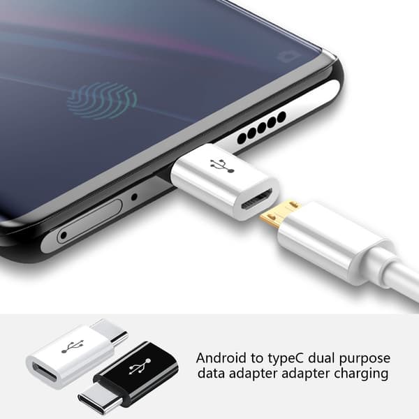 Latausmuuntimet tableteille Kuulokkeet Micro USB Naaras - USB C Uros -sovitin White