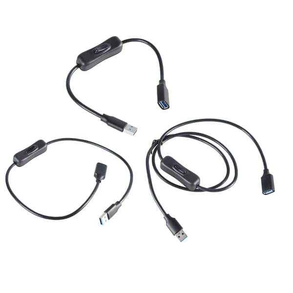 USB 3.0 Forlengelseskabel med Strømknapp Rask Hastighet 5Gbps Dataoverføringskabel 1m