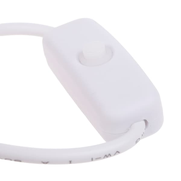 USB LED Strip Strømkabel med Tænd/Sluk-knap Kabel til Tech-entusiaster White