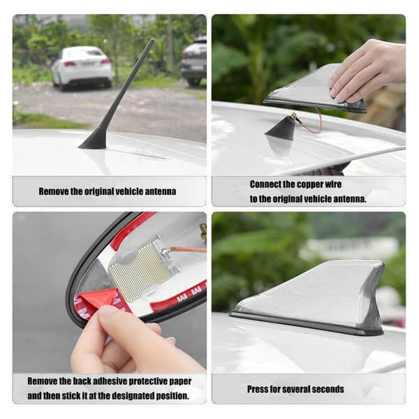 Erstatningsantenne Toppers Biltak Antennehetter Selvklebende Antennedeksel Trim Red
