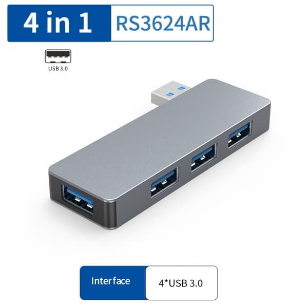 Aluminium USB3.0 Hubs Hurtig dataoverførsel Samtidig forbindelse til hjemmekontorer null - RS3624CC