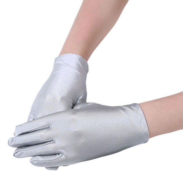 1 par professionelle juvelerhandsker elastisk foring mænd kvinder åndbare vanter salgsassistent tilbehør Light gray