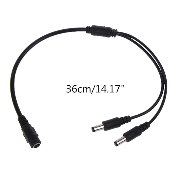 Flexibel DC-ström 1 Hona till 2 Hanar 5,5 mm x 2,1 mm DC-strömkabel Ersättningsströmkabel för kamera Routrar