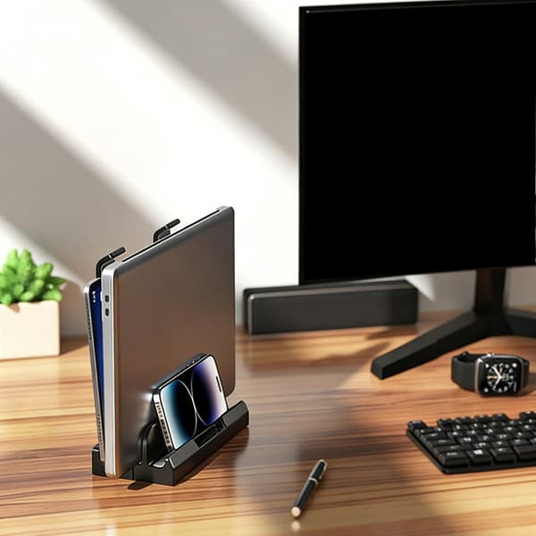Bärbar datorställ Bärbart vertikalt laptopställ för bärbar datorhållare Black