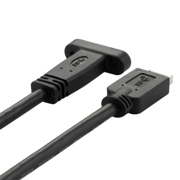 USB E hane till USB C hona panelmonteringskabel i metall 10 Gbps laddning för dator