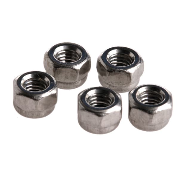 100 st/set M3 Rostfritt Stål Skruv Lås Nylon Hex Mutter Insats Låsmuttrar 3mm