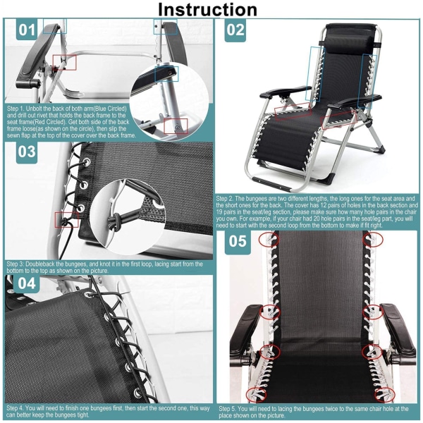 Slitstarka Anti Gravity stol reparationsdelar för Beach Tool Camping Enkel montering