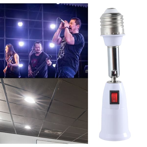 E27 Medium Base Socket-konvertere Forlengelse 180 graders roterbar lyspæreadapter for E27 LED, glødelampe, vifte