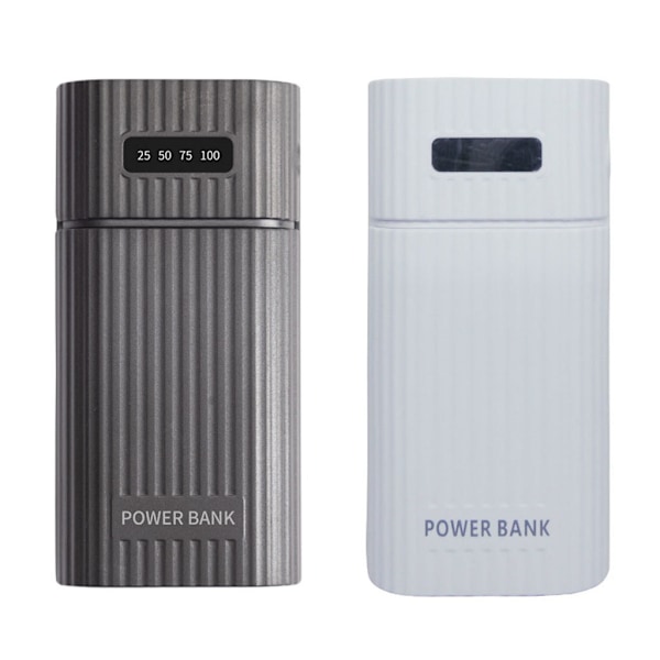 DIY Power Bank Kit Box för Fodral 18650 Batteriladdaradapter med LED-Ficklampa Black