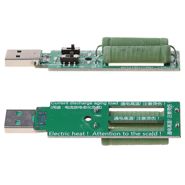 USB Resistor Elektronisk Last med Strömbrytare Justerbar 3 Strömstyrka 5V Resistans Testare